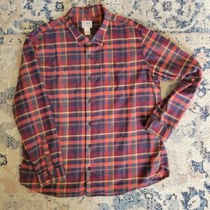 L.L. Bean Men's Casual Plaid Shirt - Red and Navy
